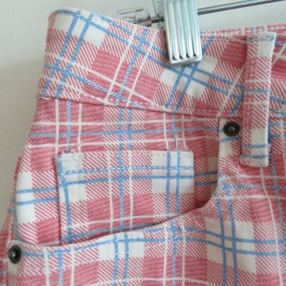 GUESS ORIGINALS High Rise Straight Checked Plaid Print Jeans Y2K - Size 29 NWT - Picture 6 of 16